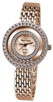 Gemorie  Fashion Round Shape Cubic Zirconia with Steel Band in Rose Gold Plating (129003-RG)