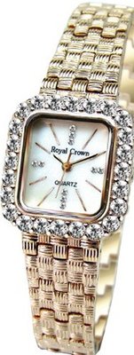 Gemorie  Fashion Square Shape Cubic Zirconia with Steel Band in Rose Gold Plating (129005-RG)