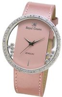 Gemorie Pink Genuine Leather with Cubic Zirconia in Rhodium Plating (118010-PINK)