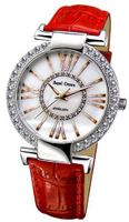 Gemorie Red Genuine Leather Fashion with Cubic Zirconia in Rhodium Plating (128956-RED)