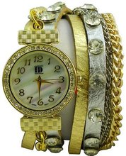 DESIGNER INSPIRED 12958212 WRAP AROUND BRACELET WATCH-SILVER/GOLD
