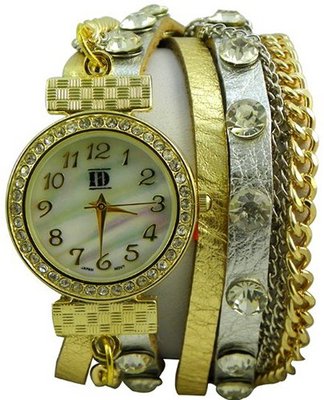 DESIGNER INSPIRED 12958212 WRAP AROUND BRACELET WATCH-SILVER/GOLD