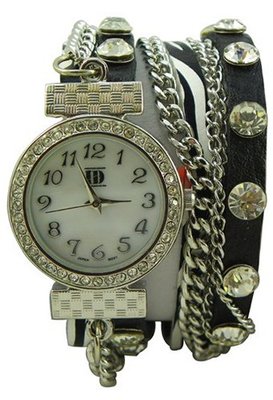 DESIGNER INSPIRED WRAP AROUND BRACELET WATCH-BLACK/ZEBRA