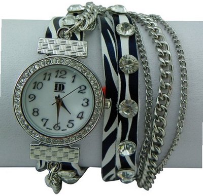 DESIGNER INSPIRED WRAP AROUND BRACELET WATCH-ZEBRA