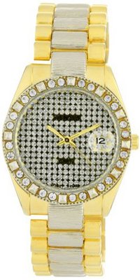Geneve Elegante GEN-5067_TT/Silv Classic Rhinestone Encrusted Bezel and Dial