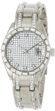 Geneve Elegante GEN-5075-Silver Classic Crystal Baguette and Rhinestone Encrusted