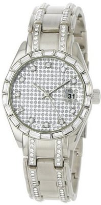 Geneve Elegante GEN-5075-Silver Classic Crystal Baguette and Rhinestone Encrusted