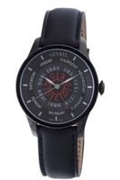 Gevril 2001 Automatic Black PVD Stainless Steel Hand Made Leather Day Date