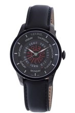 Gevril 2001 Automatic Black PVD Stainless Steel Hand Made Leather Day Date