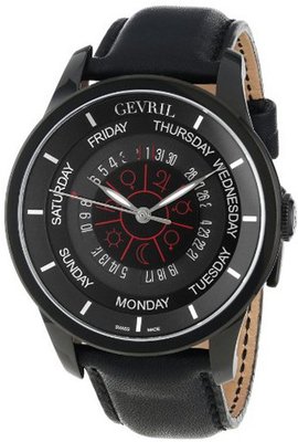 Gevril 2001_Set Columbus Circle Automatic Black Leather and Ballpoint Pen Set