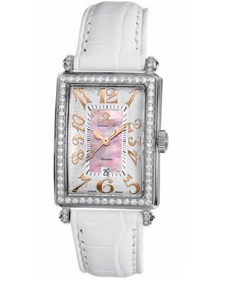 Gevril 6208RV.1 Pink Mother-of-Pearl Genuine Alligator Strap