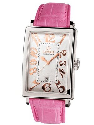 Gevril 7045R.10B White Guilloched Dial Genuine Alligator Strap