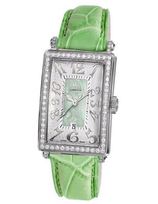 Gevril 7246NV.6A Green Mother-of-Pearl Genuine Alligator Strap