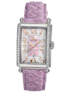 Gevril 7248RE.10C Pink Mother-of-Pearl Genuine Alligator Strap