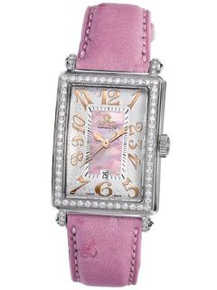 Gevril 7248RL.10A Pink Mother-of-Pearl Genuine Ostrich Strap
