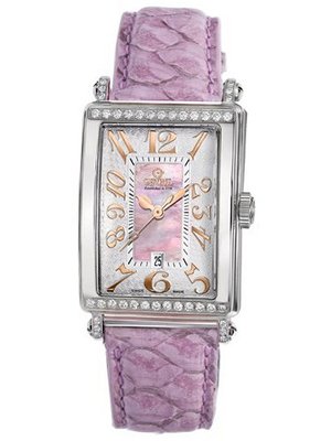 Gevril 7248RT.10C Pink Mother-of-Pearl Genuine Alligator Strap