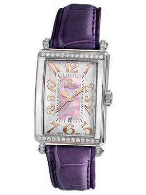 Gevril 7248RT.14B Pink Mother-of-Pearl Genuine Alligator Strap