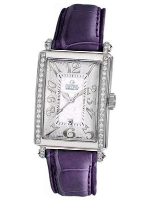 Gevril 7249NE.14B White Mother-of-Pearl Genuine Alligator Strap