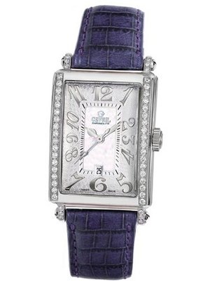 Gevril 7249NE.14D White Mother-of-Pearl Genuine Alligator Strap