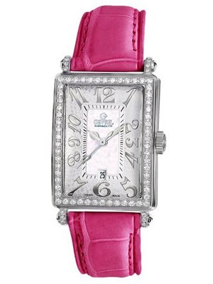Gevril 7249NL.10B White Mother-of-Pearl Genuine Alligator Strap