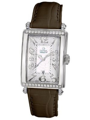 Gevril 7249NT.5B White Mother-of-Pearl Genuine Alligator Strap