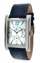 gino franco 902BL Stainless Steel Case and Genuine Leather Strap