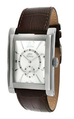 gino franco 902BR Stainless Steel Case and Genuine Leather Strap