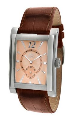 gino franco 902RG Stainless Steel Case and Genuine Leather Strap