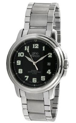 gino franco 909BK Round Stainless Steel Bracelet