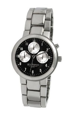 gino franco 921BK Round Stainless Steel Multi-Function Bracelet