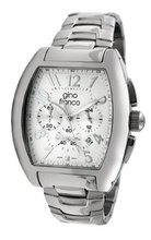 gino franco 9642SL Barrel Shaped Stainless Steel Chronograph Bracelet