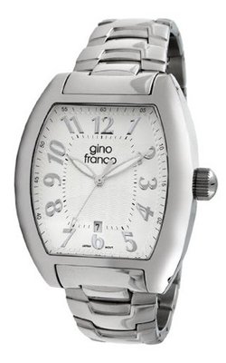 gino franco 9643SL Barrel Shaped Stainless Steel Bracelet