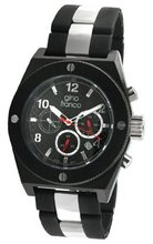 gino franco 9657BK Marathon Round Chronograph Black PVD Plated Stainless Steel