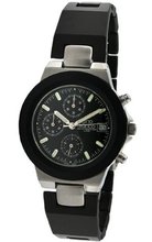 gino franco 967BK Round Chronograph Stainless Steel Bracelet