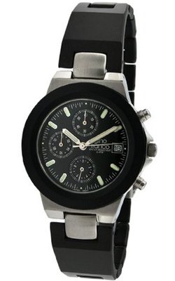 gino franco 967BK Round Chronograph Stainless Steel Bracelet
