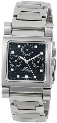 gino franco 971BK Square Stainless Steel Multi-Function Bracelet