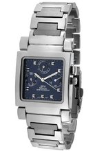 gino franco 971BL Square Stainless Steel Multi-Function Bracelet