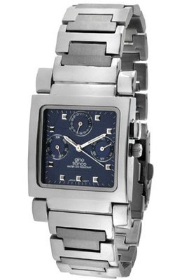 gino franco 971BL Square Stainless Steel Multi-Function Bracelet