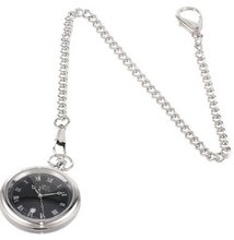 gino franco 990BK Round Stainless Steel Black Dial Pocket