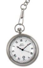 gino franco 990SL Round Stainless Steel Silver Dial Pocket