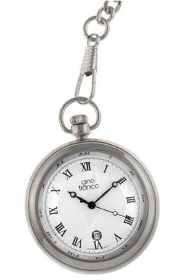 gino franco 990SL Round Stainless Steel Silver Dial Pocket