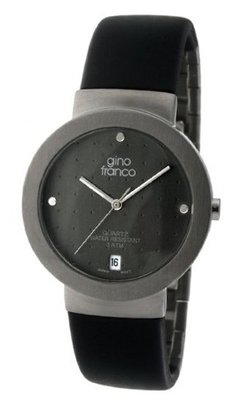 gino franco 993GY Round Stainless Steel Case and Rubber Strap