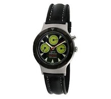 Gino Franco Multifunction Black Leather Strap