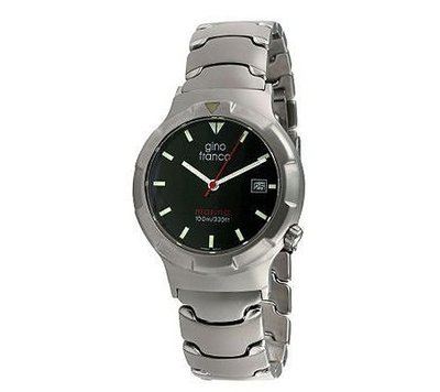 Gino Franco Unisex Black Dial Stainless Steel Bracelet