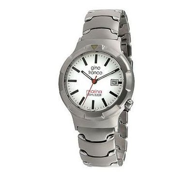 Gino Franco Unisex White Dial Stainless Steel Bracelet
