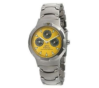 Gino Franco Unisex Yellow Dial Multifunction