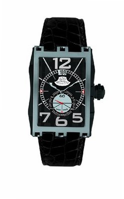 Gio Monaco 595-A Mac V Rectangular PVD Coated Side Alligator Leather