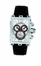 Gio Monaco 611-A Mac V Rectangular Silver Dial Alligator Leather Chrono
