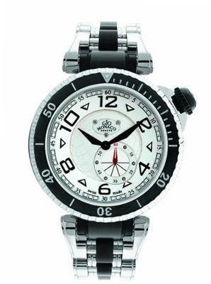 Gio Monaco 654 Poseidon Silver Dial Steel and Black PVD