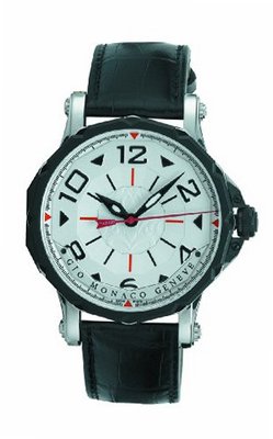 Gio Monaco 675-A Hypnos Automatic Silver Dial Black Alligator Leather
